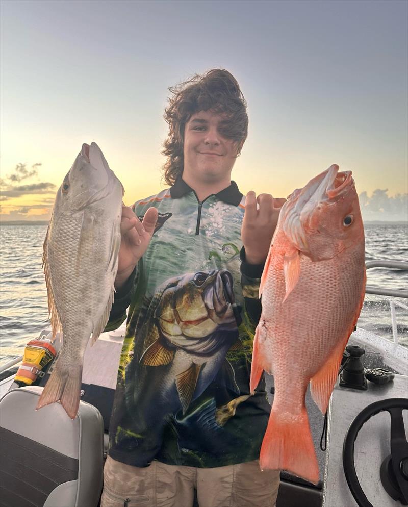 Grassy sweetlip and scarlet sea perch are commonly caught over the same grounds. Both species are readily available throughout the bay - photo © Fisho's Tackle World