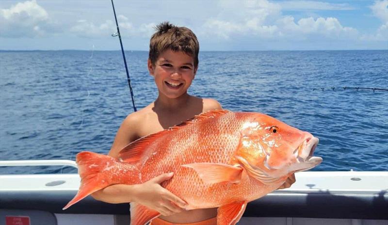 Trey Brough was justifiably proud of this magnificent red emperor he caught in recent times - photo © Fisho's Tackle World