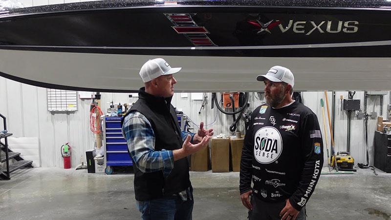 Adam Rasmussen stops by the Vexus® Plant photo copyright Vexus Boats taken at  and featuring the Fishing boat class
