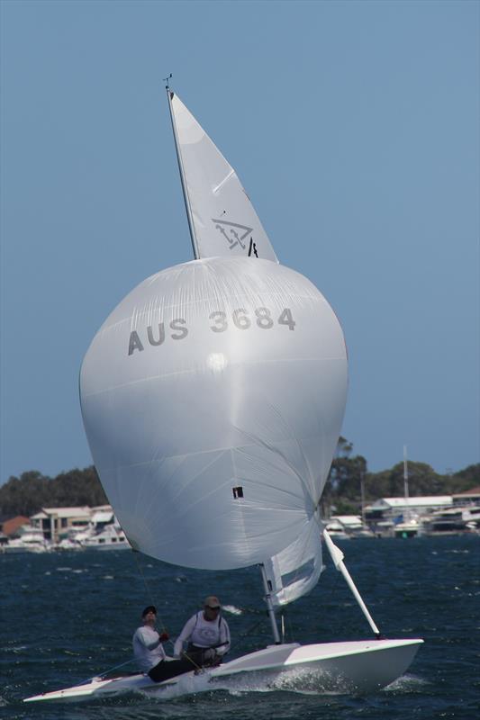 Matt Owen & Andrew Reed win the Australian Flying Fifteen nationals on AUS3684 'Defcon1' photo copyright Jan Cummings taken at Lake Macquarie Yacht Club and featuring the Flying Fifteen class