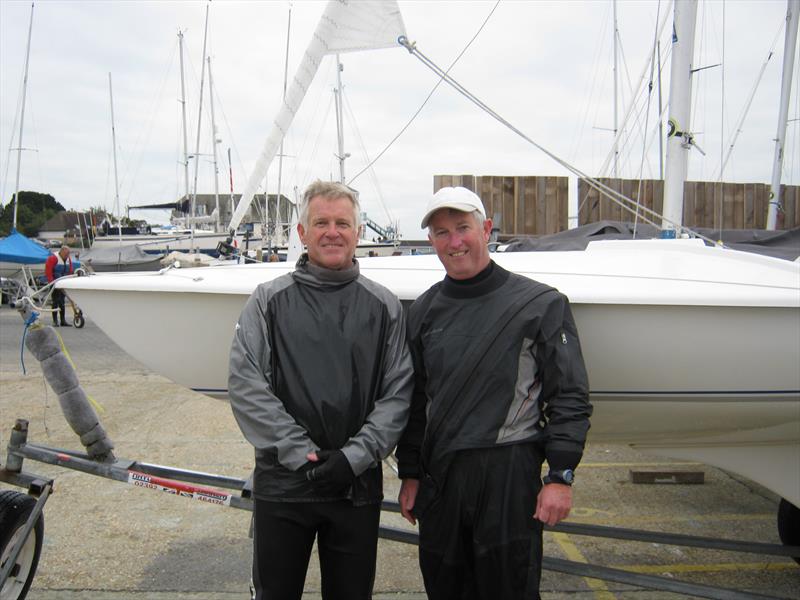 Huw Willettes (left) & Bob Alexander after the Parkstone Flying 15 Autumn Series finale photo copyright PYC taken at Parkstone Yacht Club and featuring the Flying Fifteen class