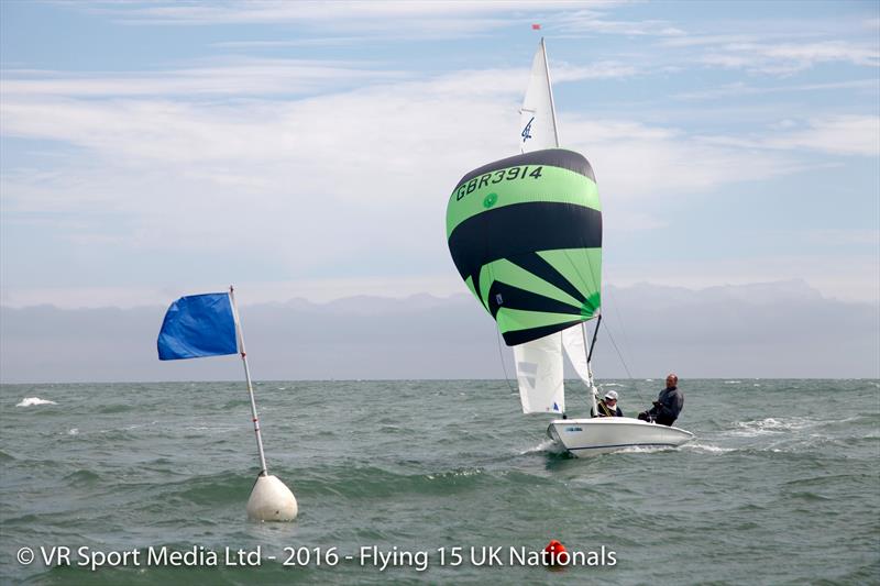 Adrian Tattersall & Gavin Tappenden on day 1 of the UK Global Flying Fifteen Nationals photo copyright VR Sport Media taken at Hayling Island Sailing Club and featuring the Flying Fifteen class
