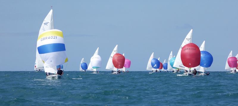 Race 6 leaders downwind on day 5 of the Flying Fifteen Worlds at Napier photo copyright Jonny Fullerton taken at Napier Sailing Club and featuring the Flying Fifteen class
