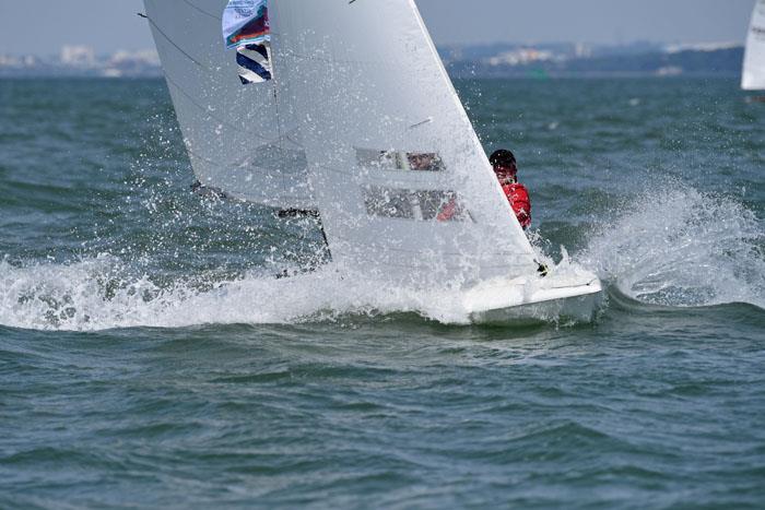 Magic conditions for South Africa's Flying Fifteen entry Durban Flyer on day 2 at Charles Stanley Direct Cowes Classics Week photo copyright Rick Tomlinson / www.rick-tomlinson.com taken at Royal London Yacht Club and featuring the Flying Fifteen class