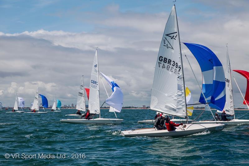 2016 Flying Fifteen Nationals at Hayling Island photo copyright VR Sport Media taken at Hayling Island Sailing Club and featuring the Flying Fifteen class