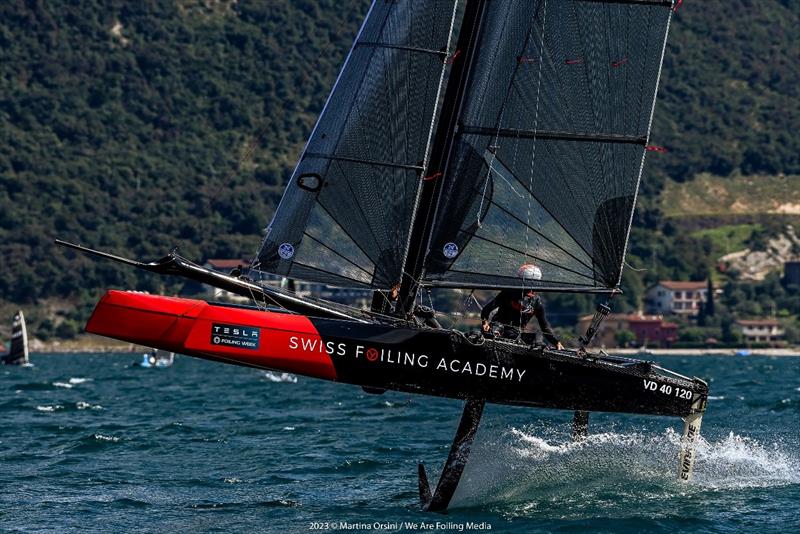 Cron / Chambet (SUI), 1st of Flying Phantom photo copyright Martina Orsini / We Are Foiling Media taken at Fraglia Vela Malcesine and featuring the Flying Phantom class