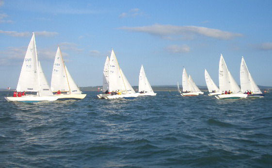 A good start for the Folkboats in Royal Lymington Yacht Club’s Spring Series photo copyright Chris Neve taken at Royal Lymington Yacht Club and featuring the Folkboat class