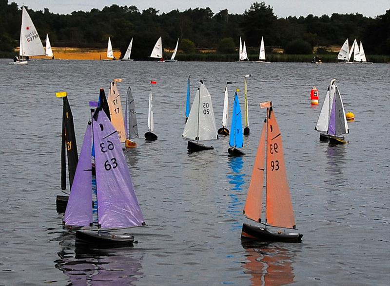 MYA Footy National Championship at Frensham Pond - Oliver Stollery 63 makes the best start in Race 1 photo copyright Roger Stollery taken at Frensham Pond Sailing Club and featuring the Footy class