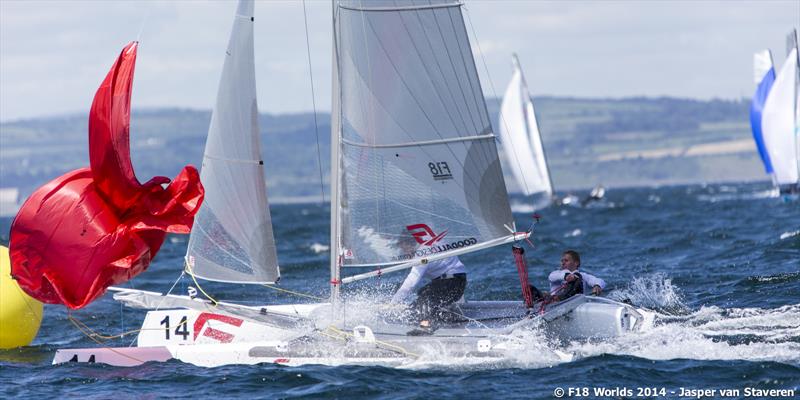 Day 3 of the F18 Worlds in Bangor photo copyright Jasper van Staveren / www.sailshoot.com taken at Ballyholme Yacht Club and featuring the Formula 18 class