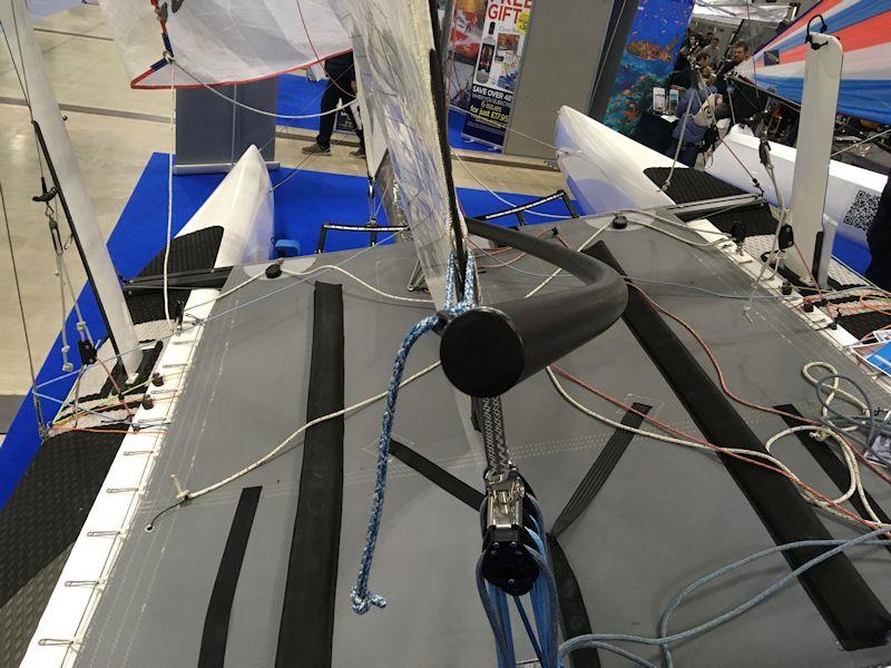 Nacra 18 assymetric curved boom - seen at the RYA Dinghy & Watersports Show photo copyright Magnus Smith / www.yachtsandyachting.com taken at RYA Dinghy Show and featuring the Formula 18 class