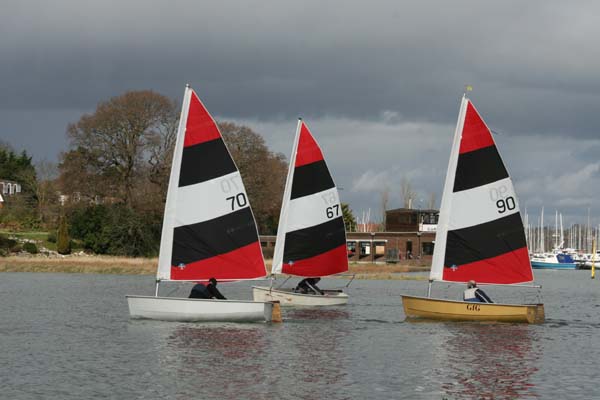 The Foxer fleet during the 46th Hamble Warming Pan photo copyright Eddie Mays taken at Hamble River Sailing Club and featuring the Foxer class