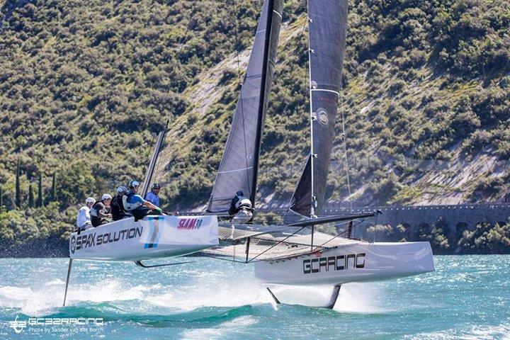 GC32 racing during The Foiling Week (TFW)  photo copyright Sander van der Borch taken at Fraglia Vela Malcesine and featuring the GC32 class