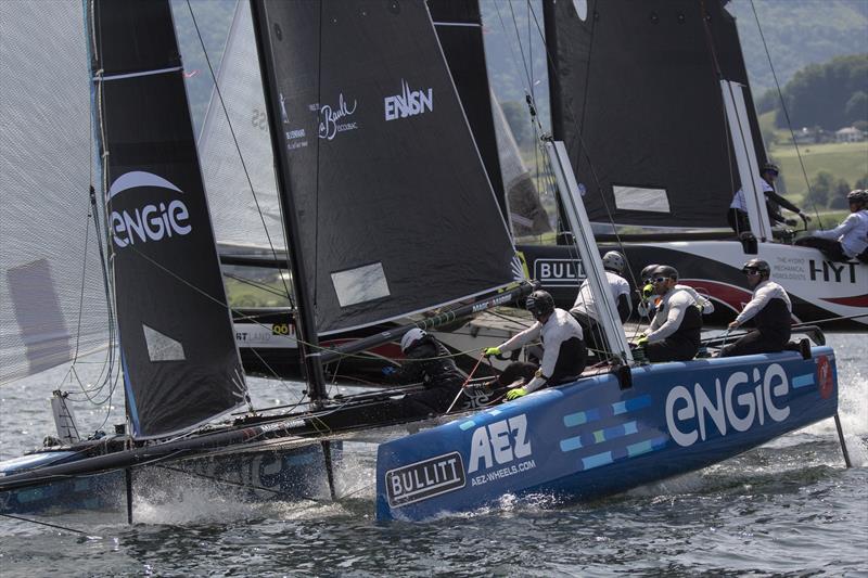 Team ENGIE won the opening race on day 1 of the GC32 Austria Cup photo copyright Guilain Grenier / Bullitt GC32 Racing Tour taken at  and featuring the GC32 class