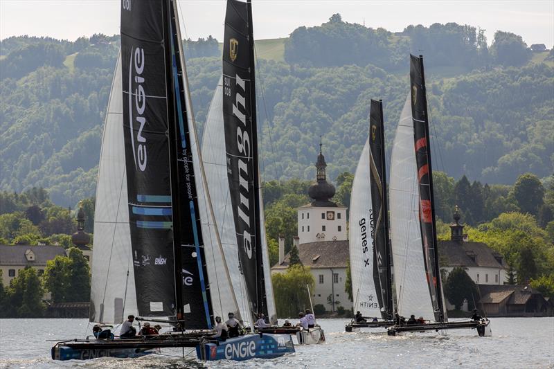 Foiling was difficult on day 2 of the GC32 Austria Cup photo copyright Guilain Grenier / Bullitt GC32 Racing Tour taken at  and featuring the GC32 class