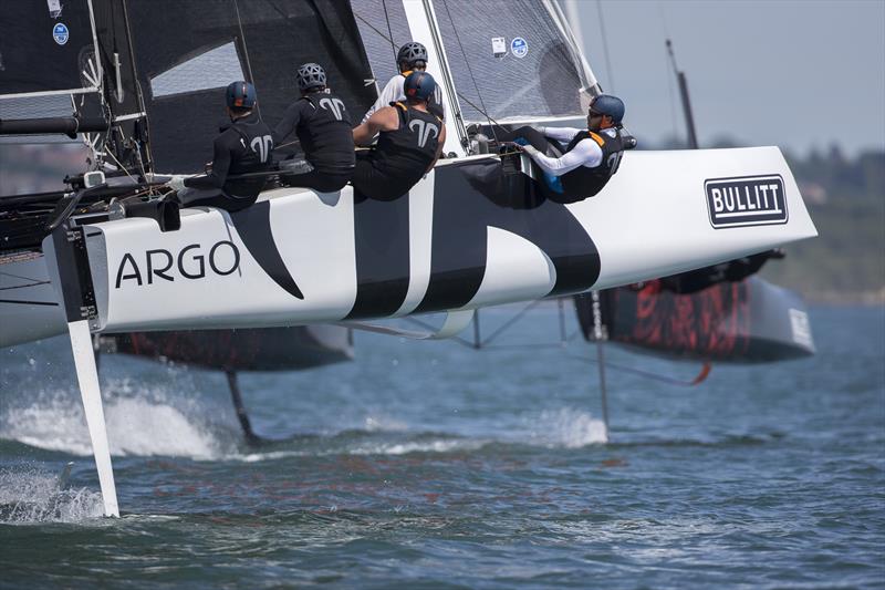 Team ARGO on day 2 of GC32 Cowes Cup photo copyright Sander van der Borch / Bullitt GC32 Racing Tou taken at  and featuring the GC32 class