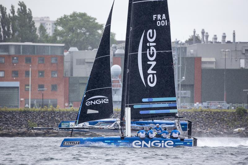 Team ENGIE enjoying the strong winds on day 1 of the Bullitt GC32 Racing Tour: Kiel Cup photo copyright Sander van der Borch taken at  and featuring the GC32 class