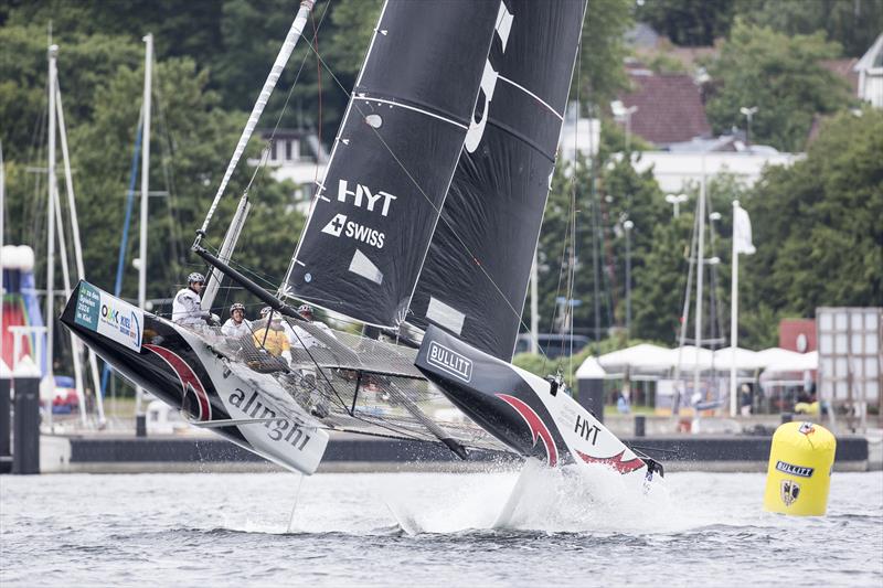 Alinghi leaping ahead on day 2 of the Bullitt GC32 Racing Tour: Kiel Cup photo copyright Sander van der Borch taken at  and featuring the GC32 class