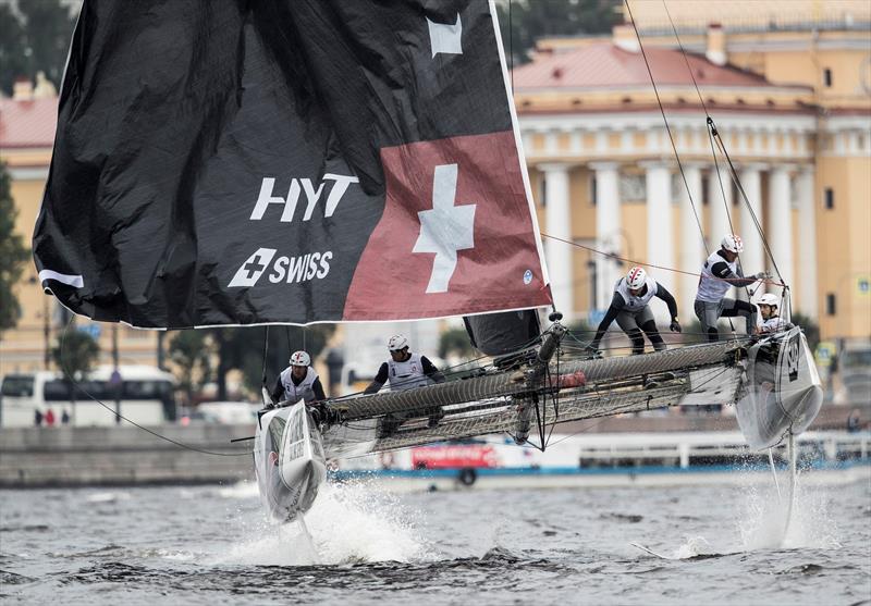 Alinghi took three race wins on day 1 of  Extreme Sailing Series™ Act 5, St Petersburg photo copyright Lloyd Images taken at  and featuring the GC32 class
