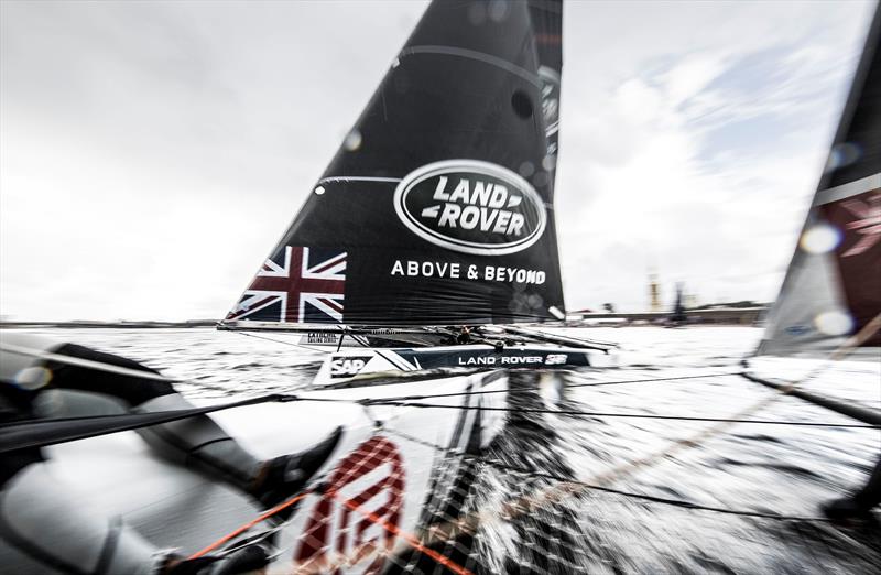 A podium finish in the final race for Land Rover BAR Academy at Extreme Sailing Series™ Act 5, St Petersburg photo copyright Lloyd Images taken at  and featuring the GC32 class