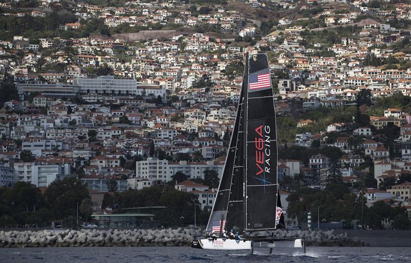 Vega Racing on day 3 of Extreme Sailing Series™ Act 6, Madeira Islands photo copyright Lloyd Images taken at  and featuring the GC32 class