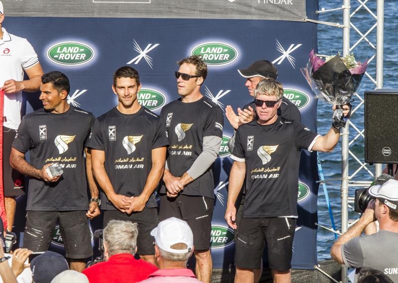 Oman Air finish 2nd in the 2016 Extreme Sailing Series photo copyright Jesus Renedo / Lloyd Images taken at  and featuring the GC32 class