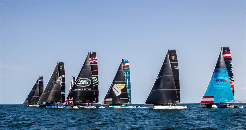 Practice racing today in which Alinghi, Oman Air and Red Bull Sailing Team dominated photo copyright Jesús Renedo / GC32 Championship Oman 2017 taken at Oman Sail and featuring the GC32 class