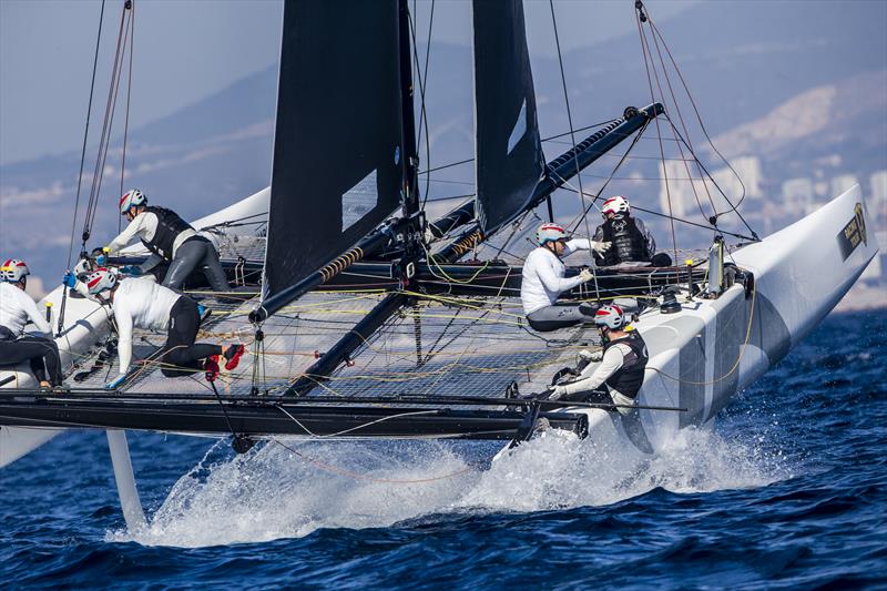 Take off on board Jason Carroll's Argo on day 1 of Marseille One Design photo copyright Jesus Renedo / GC32 Racing Tour taken at  and featuring the GC32 class