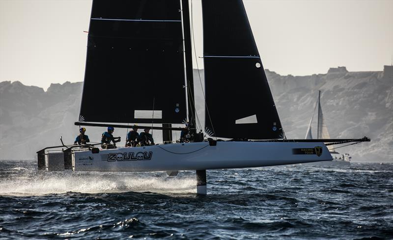 Erik Maris' Zoulou is the overall leader after day 1 of Marseille One Design photo copyright Jesus Renedo / GC32 Racing Tour taken at  and featuring the GC32 class