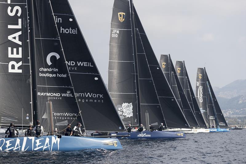 Upwind starts on day 3 of Marseille One Design - photo © Gilles Martin-Rager / GC32 Racing Tour