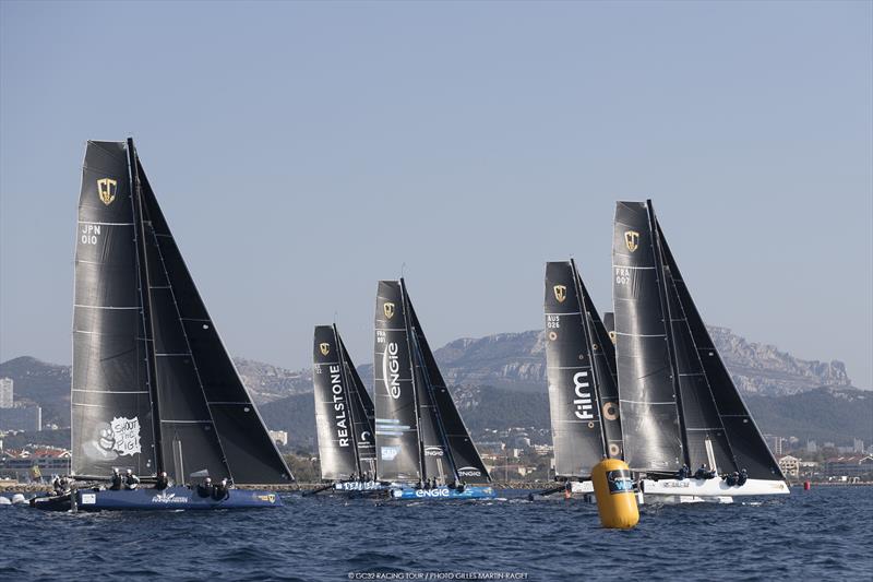 Fleet racing on the final day at Marseille One Design photo copyright Gilles Martin-Rager / GC32 Racing Tour taken at  and featuring the GC32 class