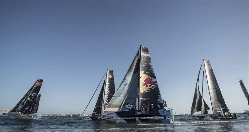 The fleet on day 3 of Extreme Sailing Series™ Act 7, San Diego photo copyright Lloyd Images taken at  and featuring the GC32 class