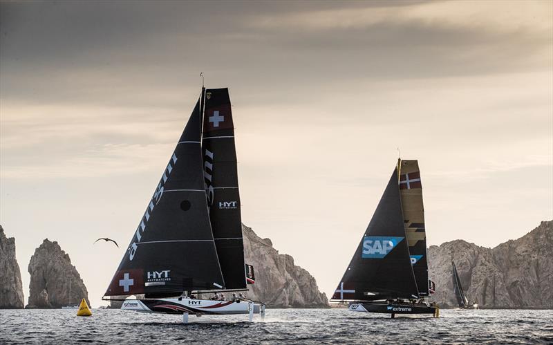 Alinghi took the lead on the second day of racing in Los Cabos while SAP Extreme Sailing Team defended its spot on the podium behind Oman Air photo copyright Lloyd Images taken at  and featuring the GC32 class