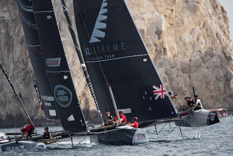 Land Rover BAR Academy and NZ Extreme Sailing Team go head-to-head during a race in Extreme Sailing Series™Act 8 Los Cabos. - photo © Lloyd Images