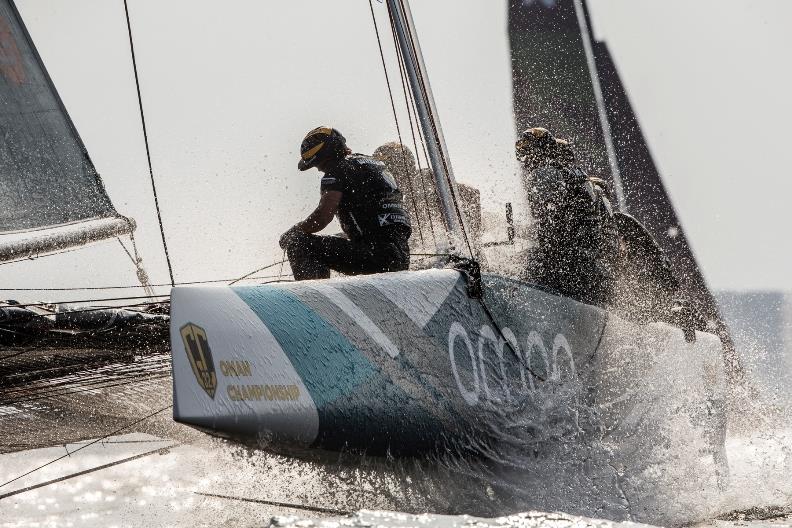 Oman Air is hoping to upgrade a Championship title to a World Championship one - photo © Jesús Renedo / GC32 Championship Oman 2017