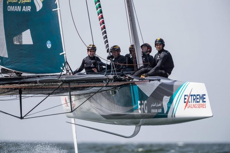 Extreme sailing Series, Oman Air race team in action during training prior to racing - photo © Lloyd Images