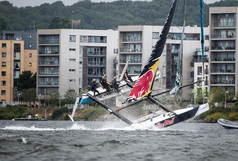 Extreme Sailing Series™ Cardiff 2018 - day one - Red Bull Sailing Team photo copyright Vincent Curutchet / Lloyd Images taken at  and featuring the GC32 class