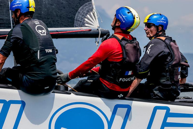 Zoulou's skipper Erik Maris is well suited to the high speed GC32 - he also races cars - day 1 of the GC32 Riva Cup photo copyright Sailing Energy / GC32 Racing Tour taken at Fraglia Vela Riva and featuring the GC32 class