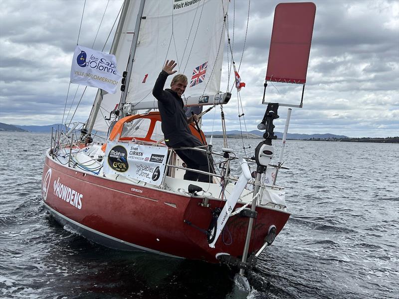 Simon Curwen, leader since Cape Finisterre, was first Lanzarote, Cape Town and Hobart photo copyright GGR2022 / Don & Jane taken at  and featuring the Golden Globe Race class