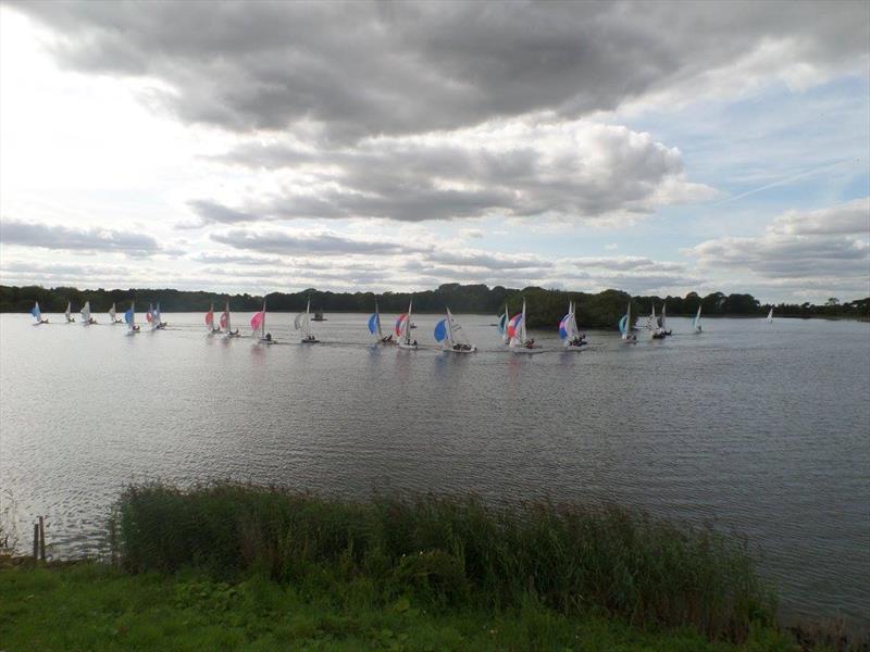 The whole fleet during the GP14 Open at South Staffs photo copyright John Pugh taken at South Staffordshire Sailing Club and featuring the GP14 class