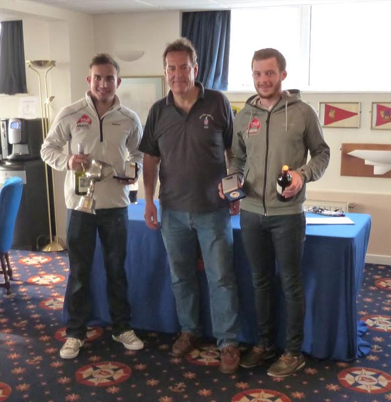 Lawrence Cresser & Andy Hunter win the GP14 Open at West Kirby photo copyright Richard Cornah taken at West Kirby Sailing Club and featuring the GP14 class