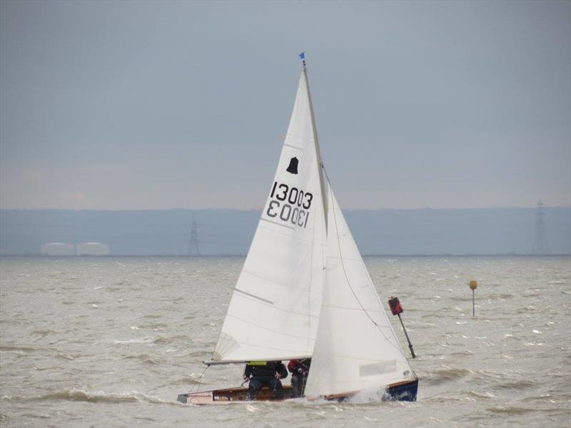Steve Corbet finishes 3rd in the Leigh-on-Sea SC Brass Monkey photo copyright Carol Charles taken at Leigh-on-Sea Sailing Club and featuring the GP14 class