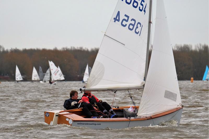 Neil Marsden and Derek Hill finish 2nd in the New Year's Day Pursuit Race at Leigh & Lowton photo copyright Tim Yeates taken at Leigh & Lowton Sailing Club and featuring the GP14 class