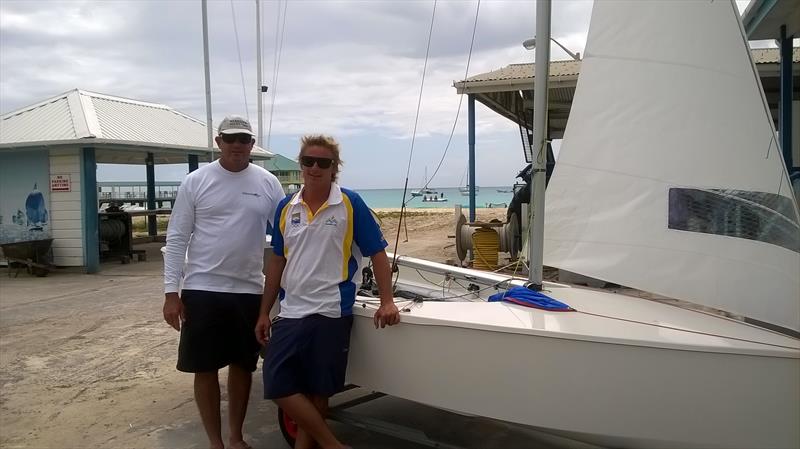 Hotly tipped Barbadians Jason Tindale (r) and Robert Povey (l) photo copyright Michelle Evans taken at Barbados Yacht Club and featuring the GP14 class