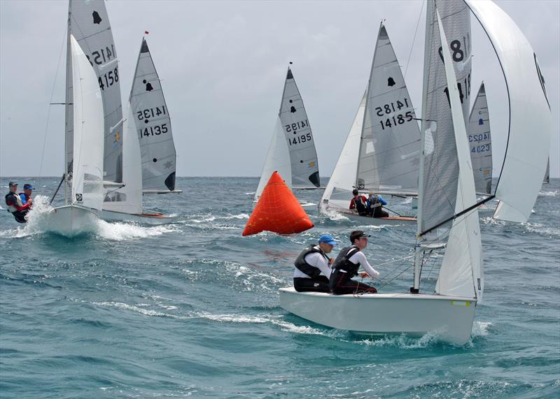 Race 4 winners Mike Senior and Chris White from SSSC on day 3 of the GP14 World Championships in Barbados photo copyright Peter Marshall taken at Barbados Yacht Club and featuring the GP14 class