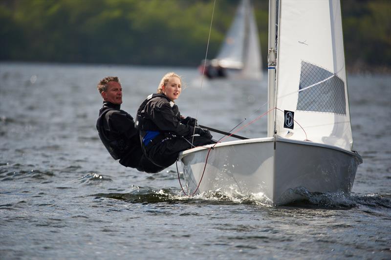 Winner of Race 1 John Hayes and Poppy James in the GP14 Inlands at Bassenthwaite photo copyright Richard Craig / www.SailPics.co.uk taken at Bassenthwaite Sailing Club and featuring the GP14 class