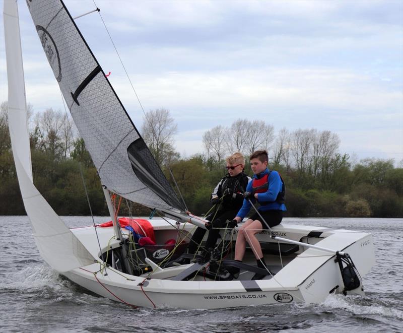 First all junior boat Callum Anderson and Finn Morgan during the GP14 Midland Championship at Chase - photo © Beth Tate