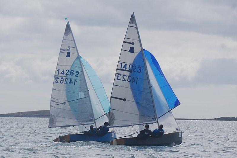 Dobson and Mee luffing in final race of the Progressive Credit Union GP14 Worlds 2022 photo copyright SSC taken at Skerries Sailing Club and featuring the GP14 class