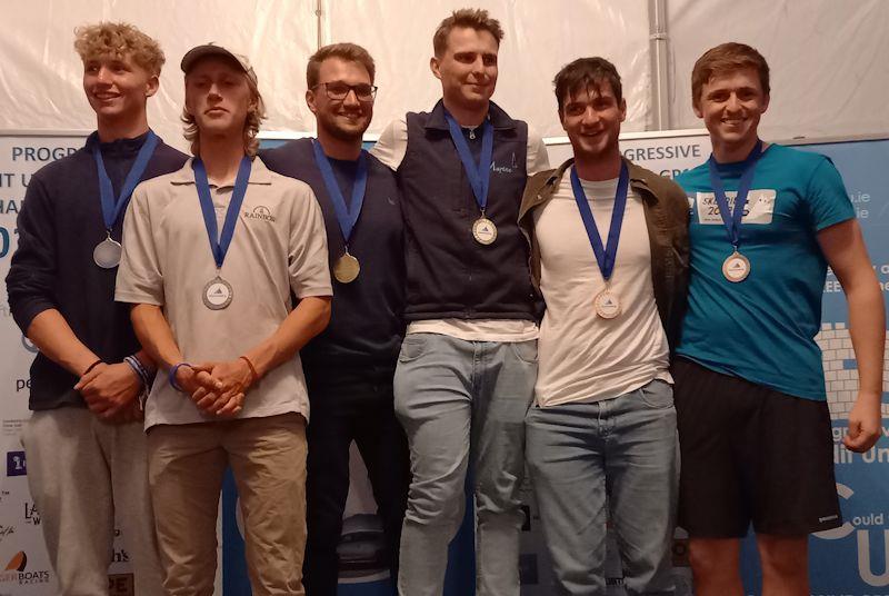 World Sailing Youth podium - Progressive Credit Union GP14 Worlds 2022 day 6 photo copyright SSC taken at Skerries Sailing Club and featuring the GP14 class