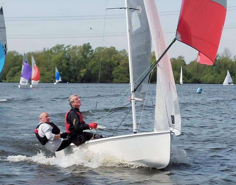 Maurice Cleal & Romek Kowalewski win the GP14 Venetian Trophy at Fishers Green photo copyright Charlie Cotter taken at Fishers Green Sailing Club and featuring the GP14 class