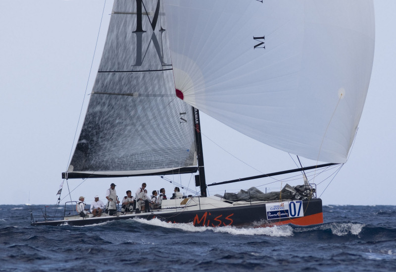 Near Miss on day one of the Trofeo Puerto Calero, the final leg of the GP42 Quebramar Cup photo copyright Inigo Aznar / Quebramar Cup taken at  and featuring the GP42 class